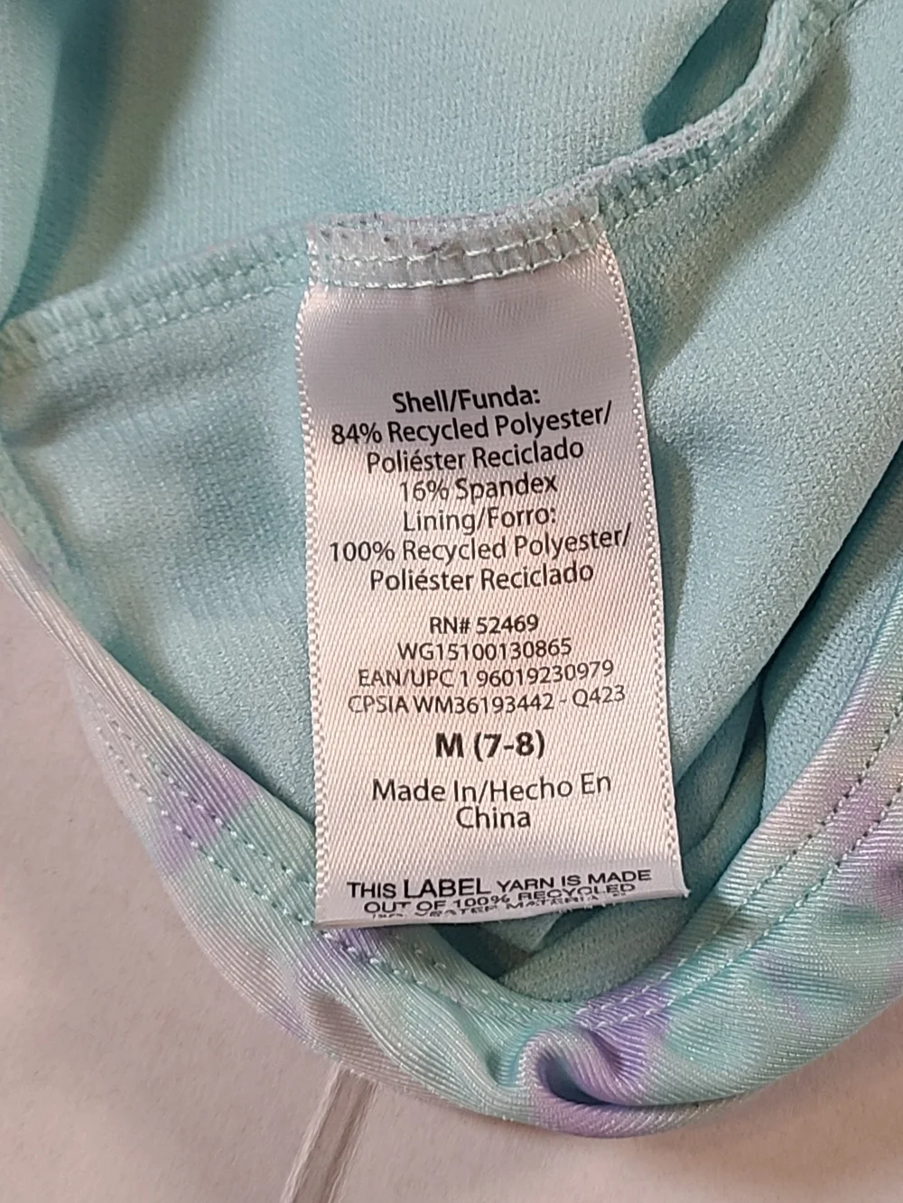 Girls Cute One-Piece Swimsuit in Pastel Tie-Dye EUC Medium 7/8 With  Side Cutout